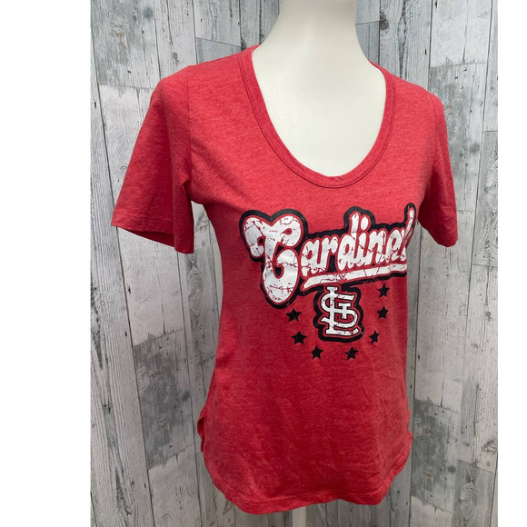 MLB Campus Lifestyle Womens Medium St Louis Baseball Cardinals Cotton Blend Tee - Picture 1 of 5
